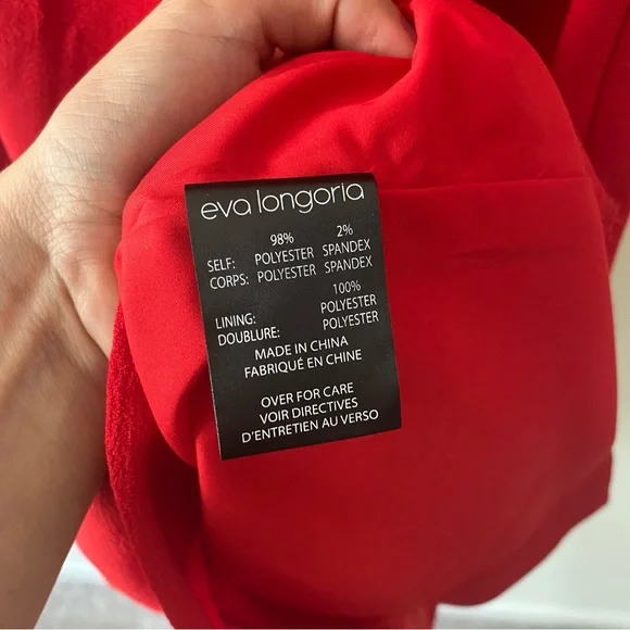 Red Eva Longoria for The Limited sheath dress, ruffled shoulder. Size 2 - Picture 8 of 8